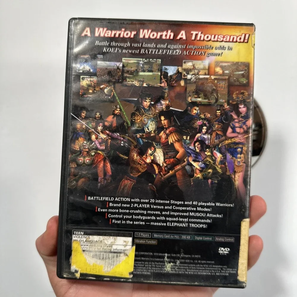 Dynasty Warrior 3 - Sony PlayStation 2 Tested Working Case And Game